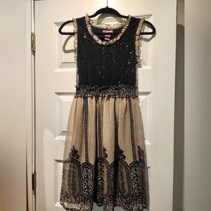 Sequin Brocade Mini Dress
